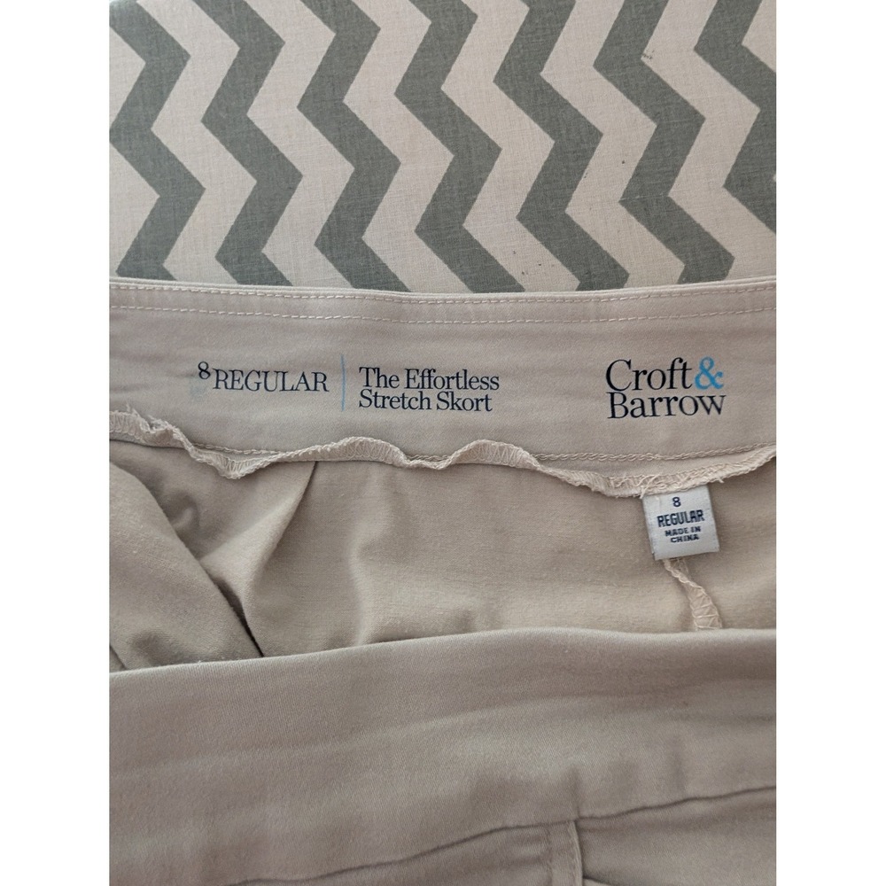 Croft & Barrow Effortless Stretch Skort Tan Khaki Pull On Skirt Shorts Size 8 - Picture 3 of 7